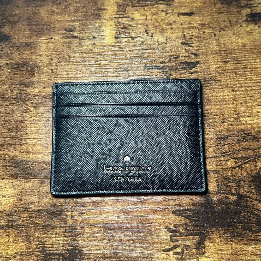 Kate Spade Black Card Holder With Gold Accents